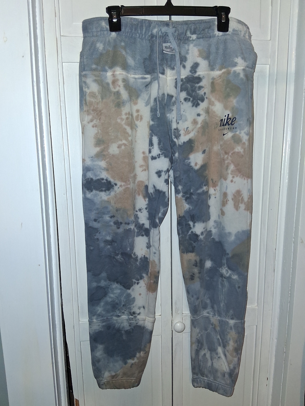 Nike Men's Tie-Dye Sweatpants in Blue, Tan & White